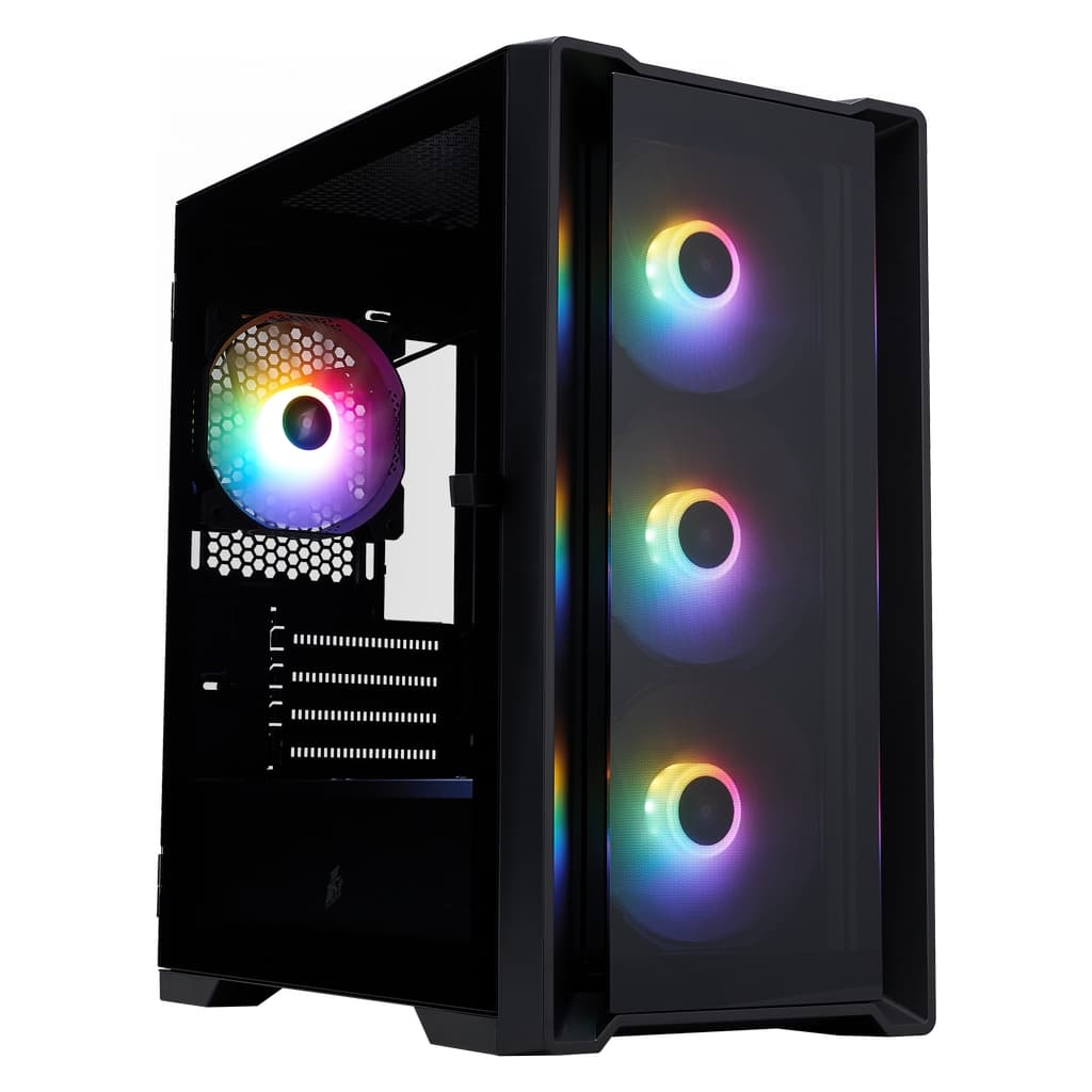 Корпус 1STPLAYER TRILOBITE T4-G GLASS FRGB Black / mATX / 4x120mm FRGB fans / T4-G-BK-4F1