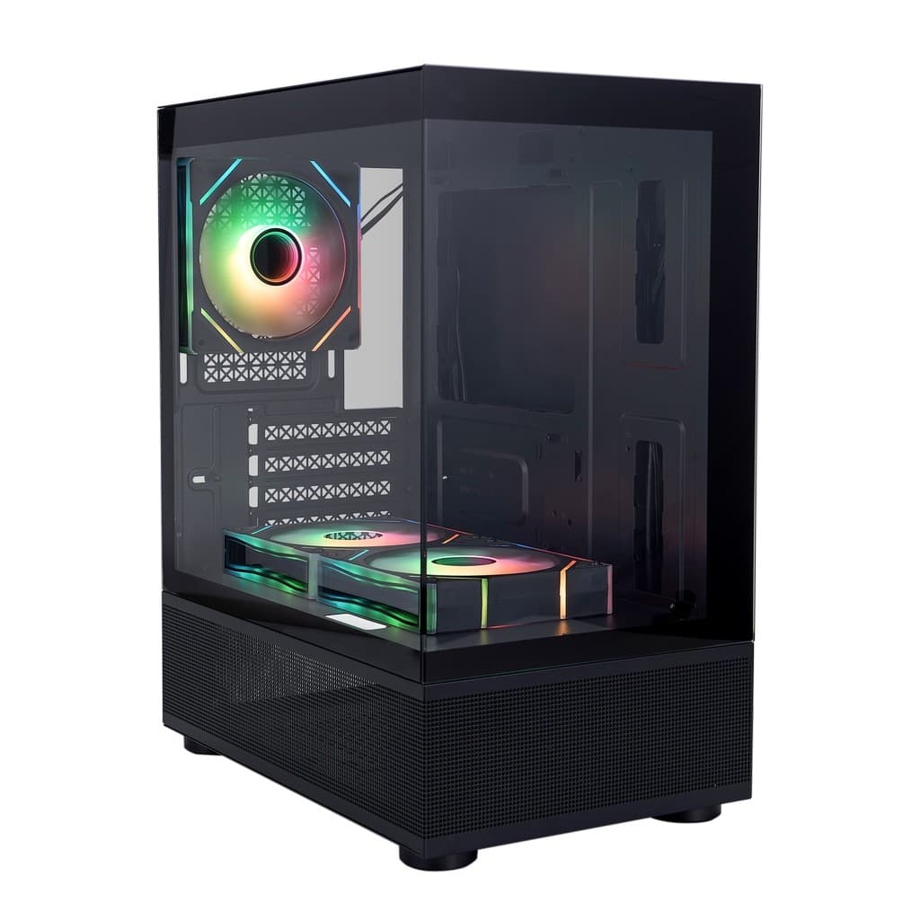 Корпус 1STPLAYER MIKU Mi2-A ARGB Black / mATX / 3x120mm ARGB fans / Mi2-A-BK-2FC7R-1FC7
