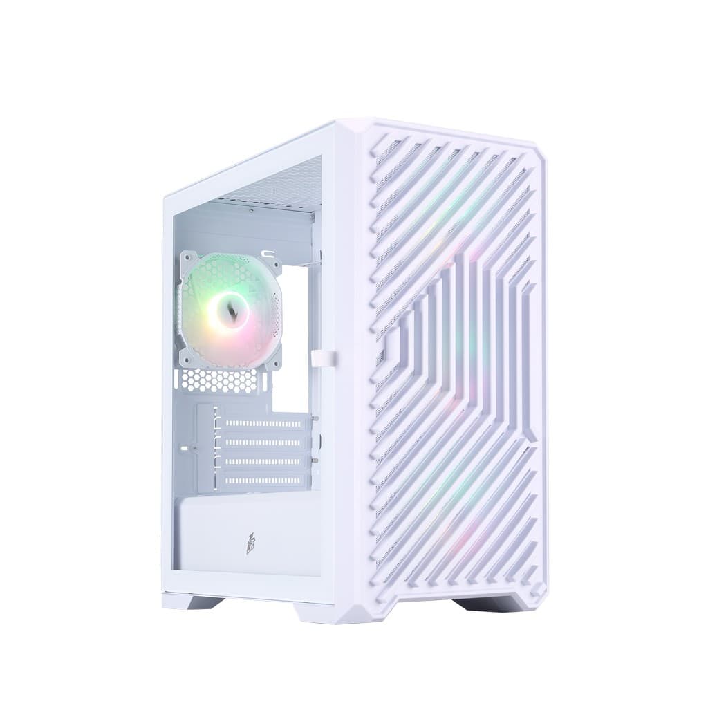Корпус 1STPLAYER TRILOBITE T5 ARGB White / mATX / 4x120mm ARGB fans / T5-WH-4F7-W