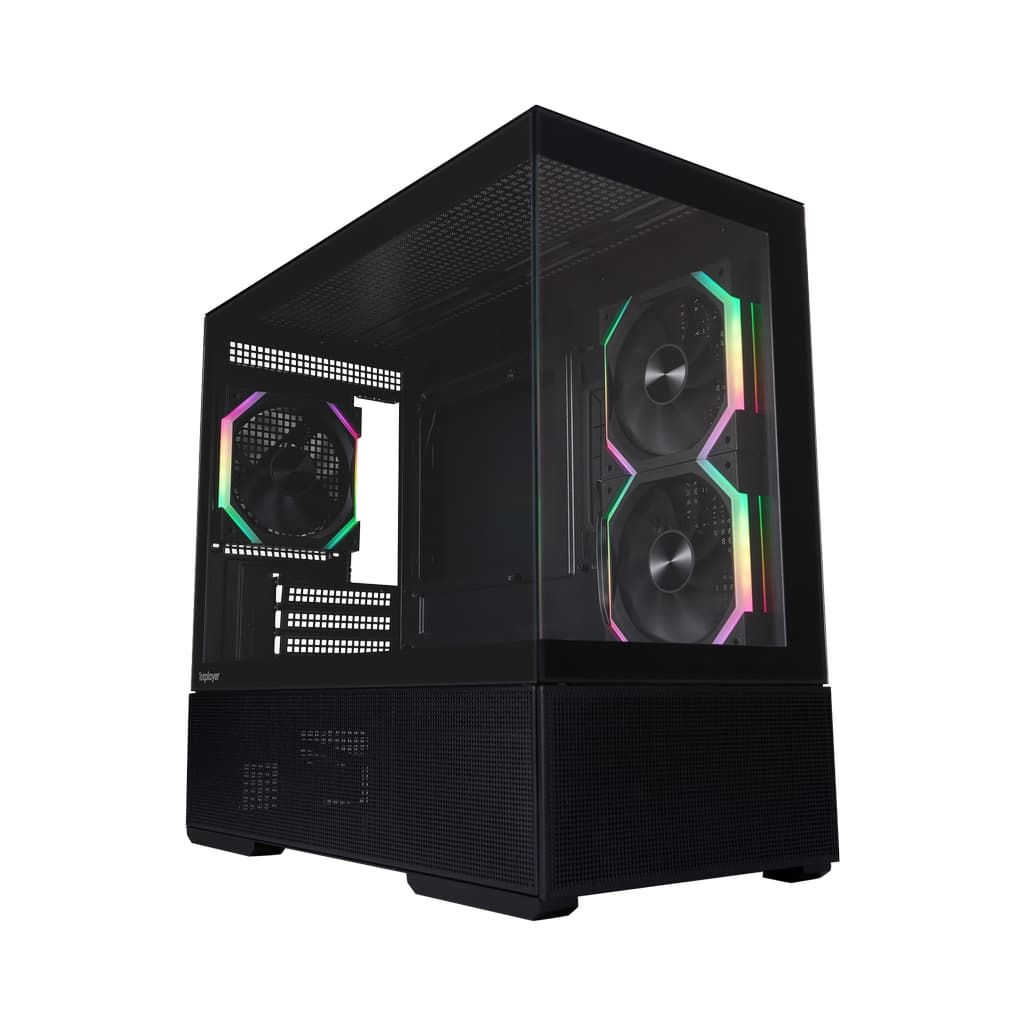 Корпус 1STPLAYER CV6 ARGB Black / mATX / 3x120mm ARGB & 2x120mm fans / CV6-BK-2FAR-2FH7R-1FH7