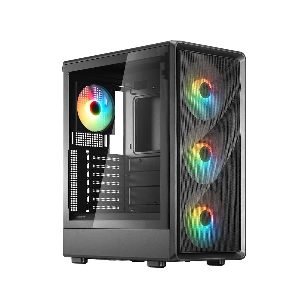 Корпус 1STPLAYER WA7 Black / ATX / 3x140mm & 1x120mm ARGB fans / WA7-BK-3FA7-14-1FA7
