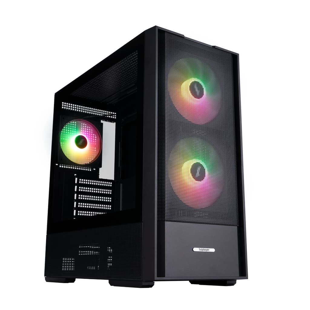 Корпус 1STPLAYER AU7 ARGB Black / ATX / 2x140mm & 3x120mm ARGB fans / AU7-BK-2FA7-14-2FA7R-1FA7