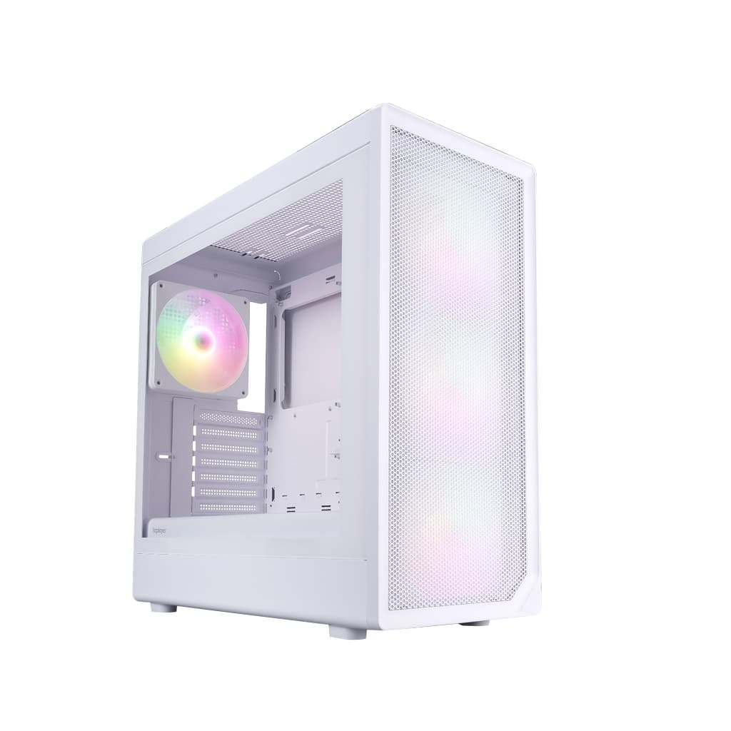 Корпус 1STPLAYER AU8 ARGB White / E-ATX / 4x140mm ARGB fans / AU8-WH-4FE7-14-W