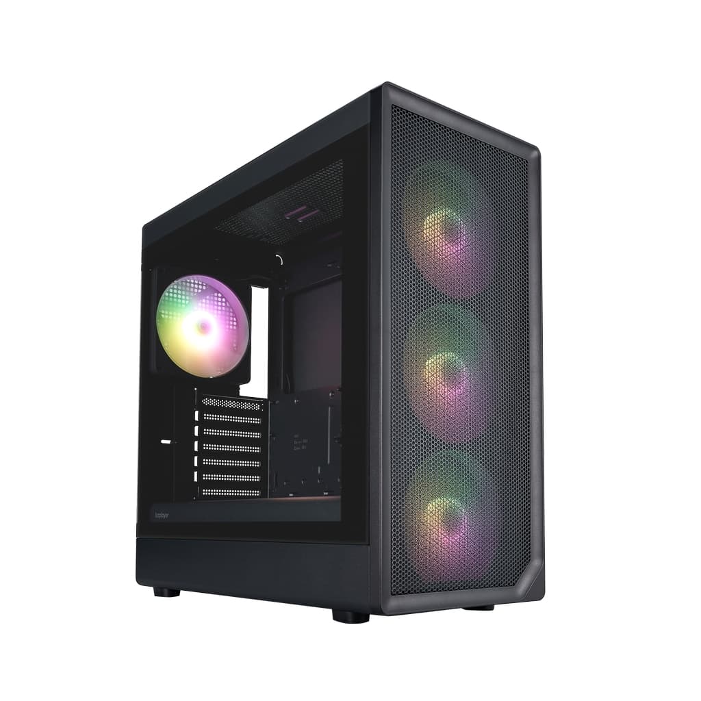 Корпус 1STPLAYER AU8 ARGB Black / E-ATX / 4x140mm ARGB fans / AU8-BK-4FE7-14