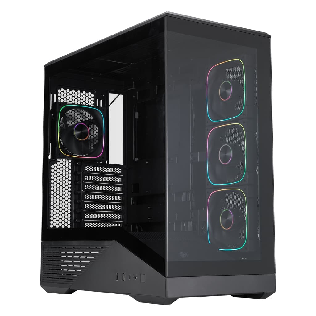 Корпус 1STPLAYER GM7 ARGB Black / ATX / 4x120mm ARGB fans / GM7-BK-3FN7R-1FN7