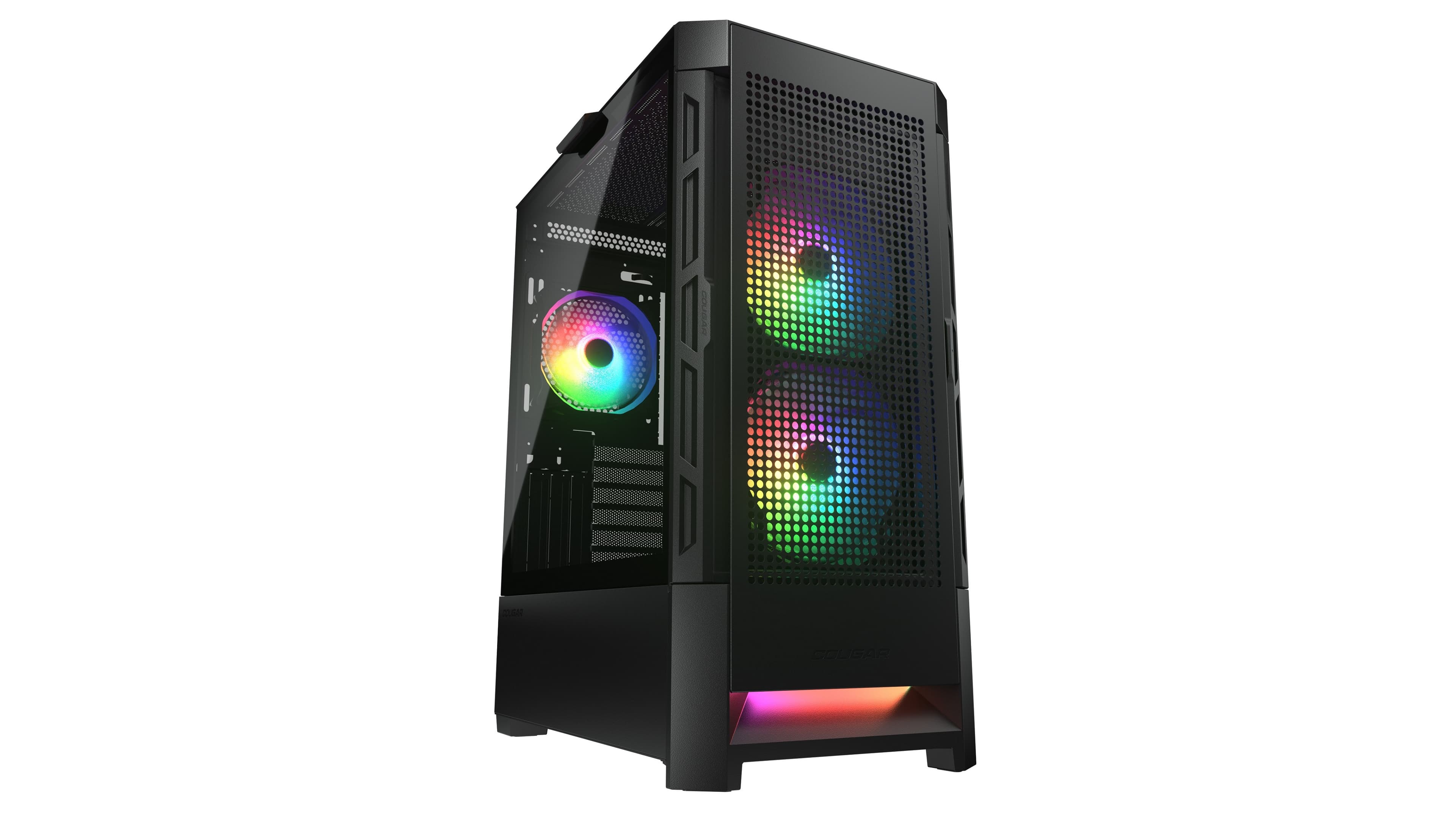 Корпус Cougar Airface RGB Black, 2х140mm + 1x120mm ARGB Fan, ARGB Fan Hub, без БП, черный, ATX / CGR-5ZD1B-AIR-RGB