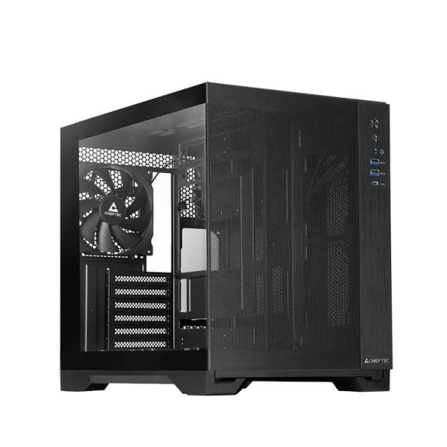 Корпус CHIEFTEC VISIO AIR GM-30B-M-OP, TG, 3x140mm Fan, mini-ITX, mATX, ATX, черный