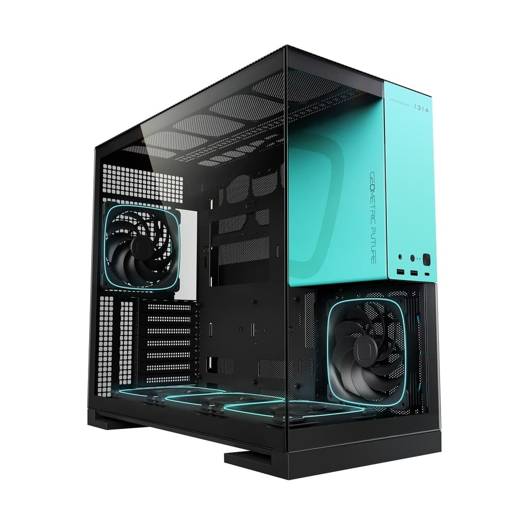 Корпус Geometric Future Model 5 Black Blue with fans / mid tower, E-ATX / 5x140mm ARGB fans / 1AM5WKBB00110