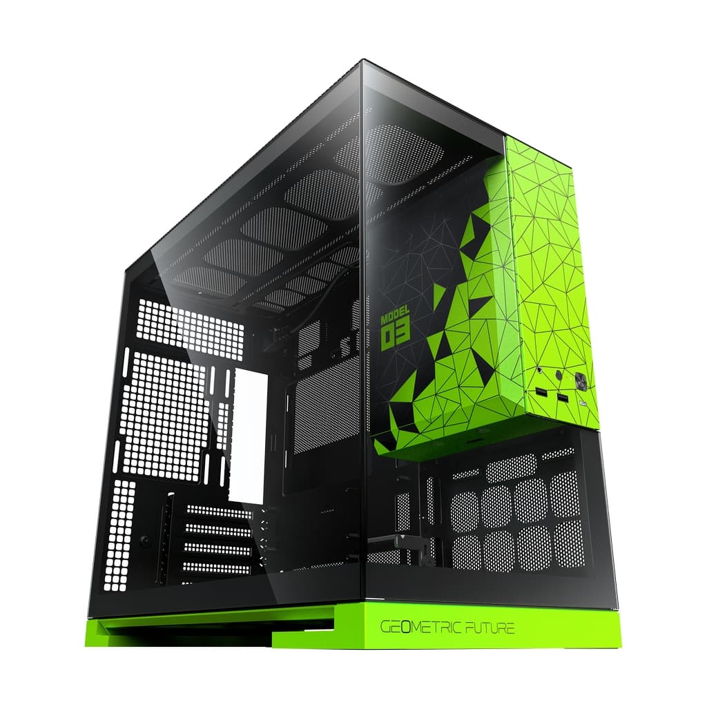 Корпус Geometric Future Model 3 Green / mATX / 1AM3NZGB00100