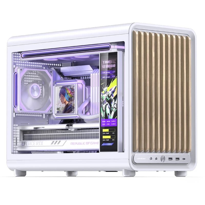 Корпус JONSBO D33 WOOD White, mini-ITX, mATX, белый