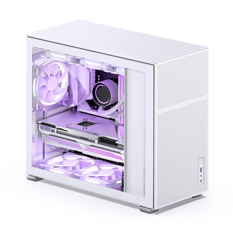 Корпус JONSBO D41 MESH White, TG, mini-ITX, mATX, ATX, белый