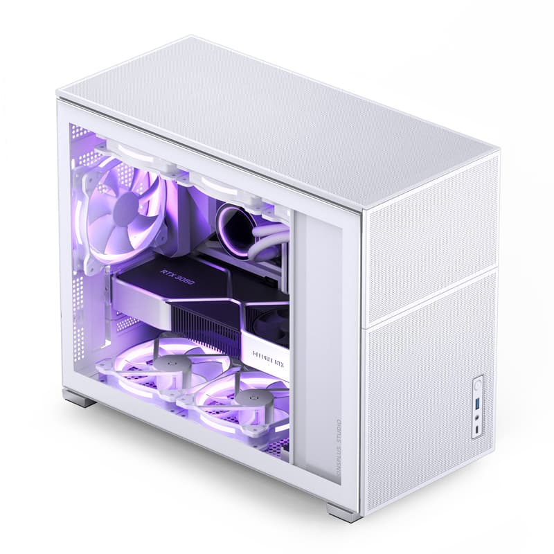 Корпус JONSBO D31 MESH White, TG, mini-ITX, mATX, белый
