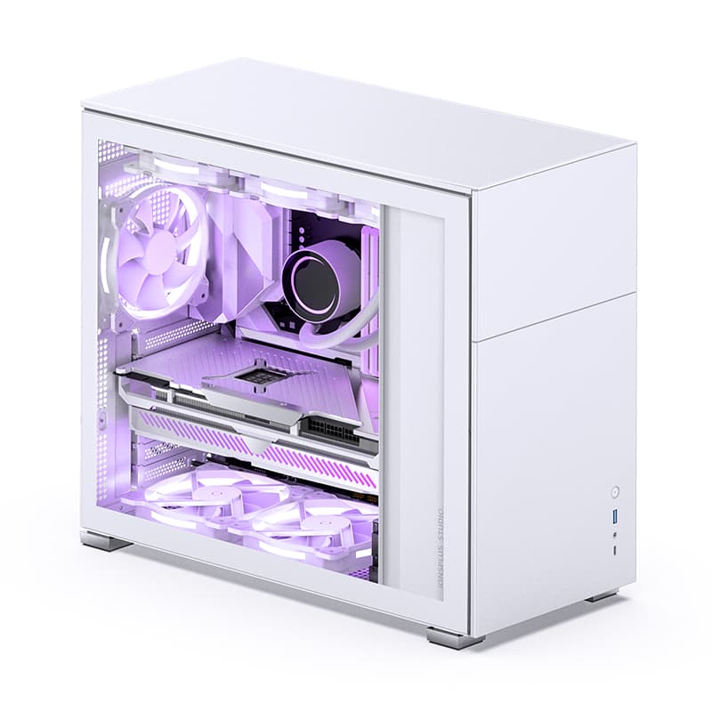 Корпус JONSBO D41 STD White, TG, mini-ITX, mATX, ATX, белый
