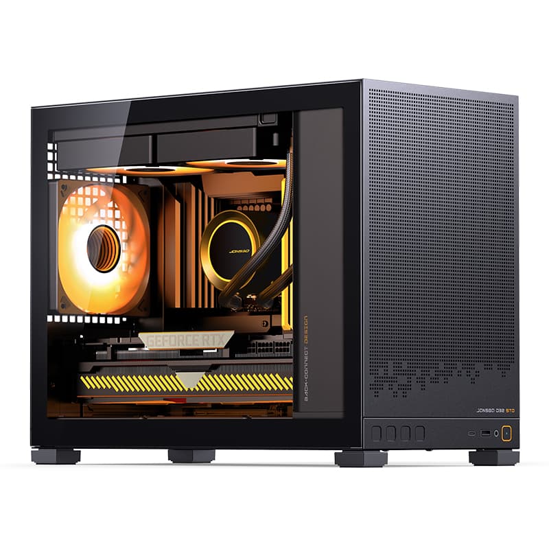 Корпус JONSBO D32 STD Black, TG, mini-ITX, mATX, черный