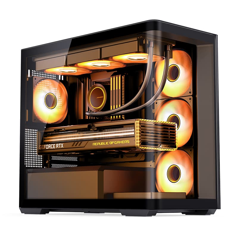 Корпус JONSBO D300 Black, TG (aquarium), mini-ITX, mATX, черный