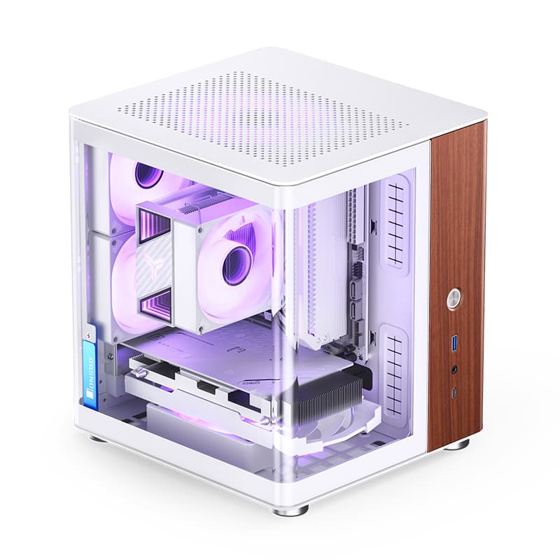 Корпус JONSBO TK-0 White, TG (aquarium), mini-ITX, SFX, белый