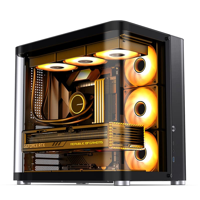 Корпус JONSBO TK-2 2.0 Black, TG (aquarium), mini-ITX, mATX, ATX, черный