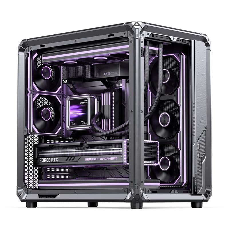 Корпус JONSBO X400 PRO Gray, TG (aquarium), mini-ITX, mATX, ATX, серый