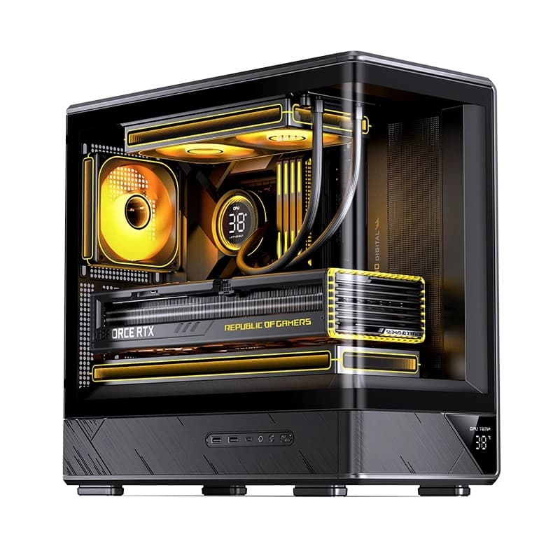 Корпус JONSBO D200 Black, TG (aquarium), mini-ITX, mATX, черный