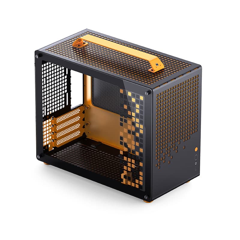 Корпус JONSBO Jonsplus Z20 Orange/Black, TG, mini-ITX, mATX, черно-оранжевый