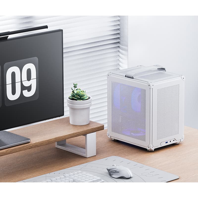 Корпус JONSBO C6-ITX White, mini-ITX, белый