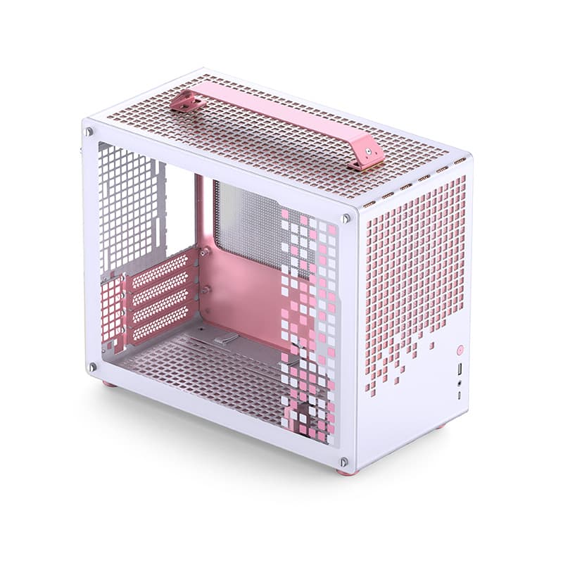 Корпус JONSBO Jonsplus Z20 Pink/White, TG, mini-ITX, mATX, бело-розовый