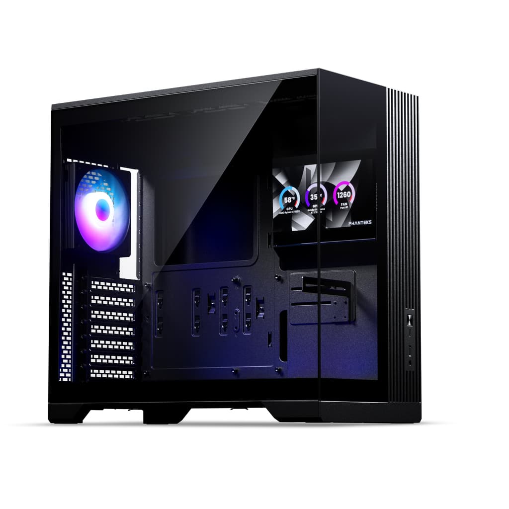 Корпус PHANTEKS XT V5-LCD, Black, 7" LCD Screen, 1x120mm + 1x360 ARGB Fan, Tempered Glass, ATX / PH-XT525VL_DBK01