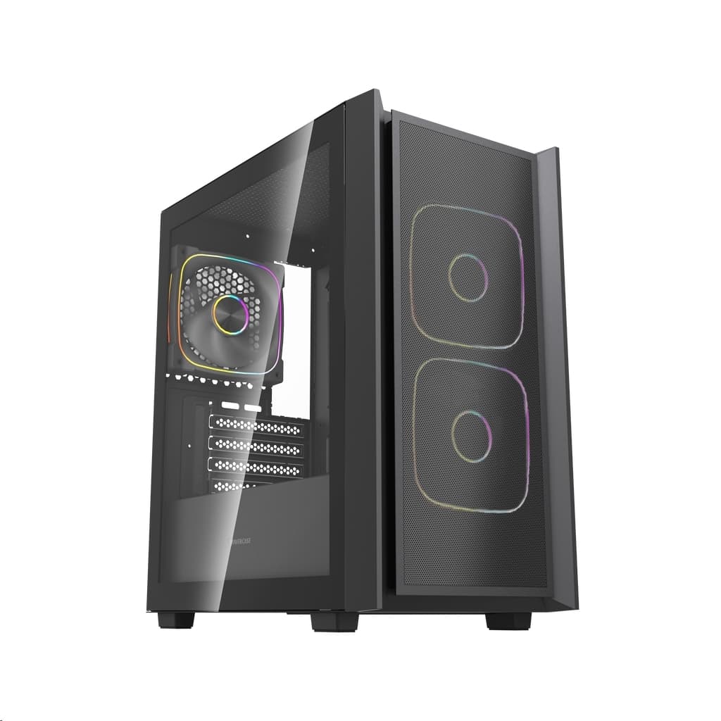 Корпус Powercase Mistral SM03 ARGB, Tempered Glass, 3x120mm ARGB PWM fans, чёрный, mATX (CMMSM03B-A3)