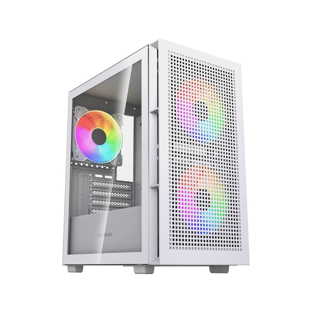 Корпус Powercase Mistral SM05 ARGB, Tempered Glass, 3x120mm ARGB PWM fans, белый, mATX (CMMSM05W-A3)