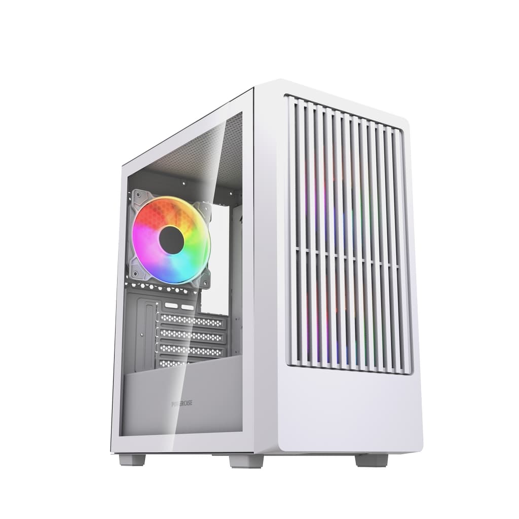 Корпус Powercase Mistral SM07 ARGB, Tempered Glass, 3x120mm ARGB PWM fans, белый, mATX (CMMSM07W-A3)