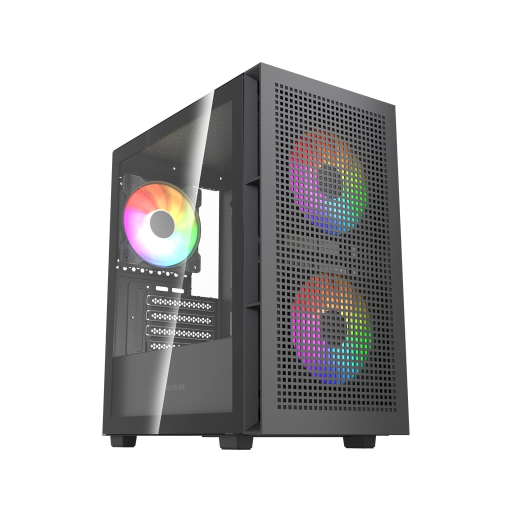 Корпус Powercase Mistral SM05 ARGB, Tempered Glass, 3x120mm ARGB PWM fans, чёрный, mATX (CMMSM05B-A3)