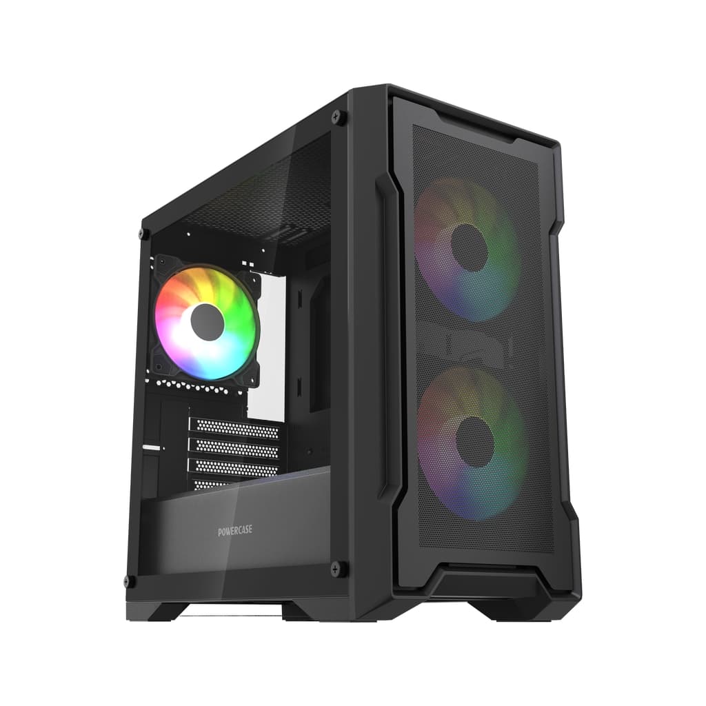 Корпус Powercase Mistral Micro X3B ARGB, Tempered Glass, 3x 120mm ARGB PWM Fan, чёрный, mATX (CMMXB-A3)