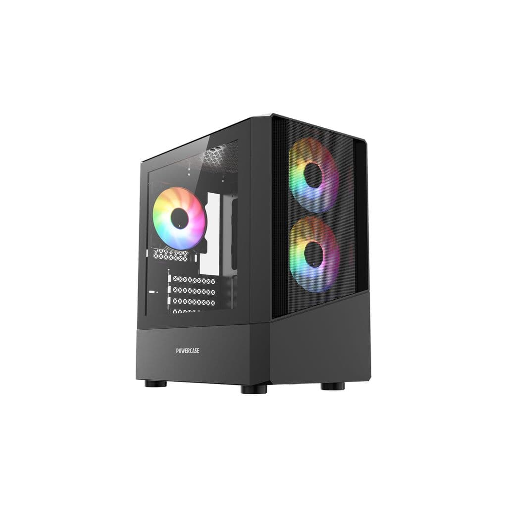 Корпус Powercase Mistral Micro A15B, Tempered Glass, 3x120mm FRGB fan, чёрный, mATX (CMMA15B-L3)