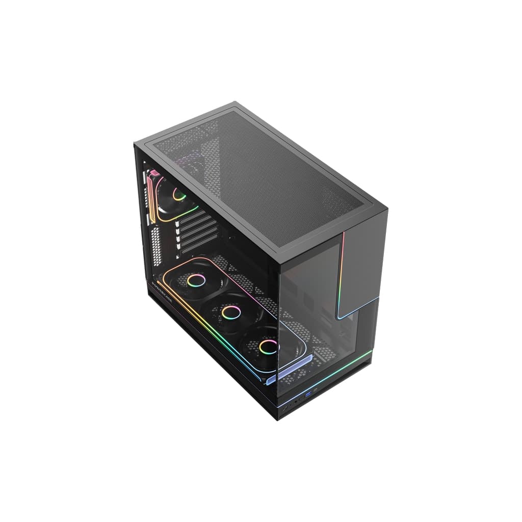 Корпус Powercase TX4 ARGB, TG, Type-C, 1x 360мм+1x120мм ARGB PWM Fans, ARGB+PWM FAN HUB, чёрный, mATX (CTX4TGMB-A4)
