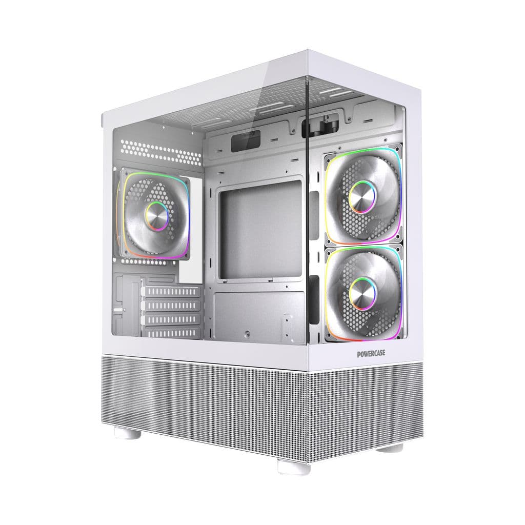 Корпус Powercase Vision Micro M2 ARGB, Tempered Glass, 3x 120mm ARGB PWM Fan, белый, mATX (CVMWM2-A3)