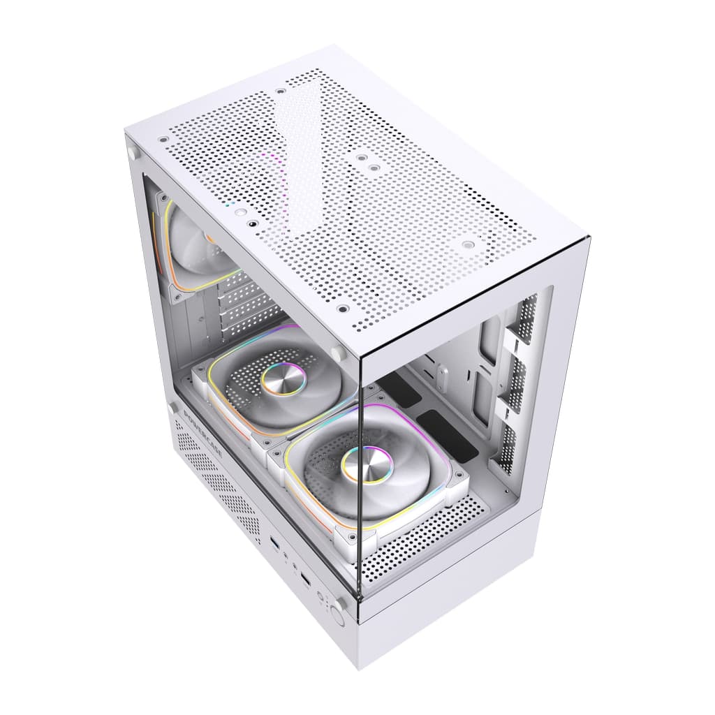 Корпус Powercase Vision Micro M1 ARGB, Tempered Glass, 3x 120mm ARGB fans, белый, mATX (CVMM1W-A3)