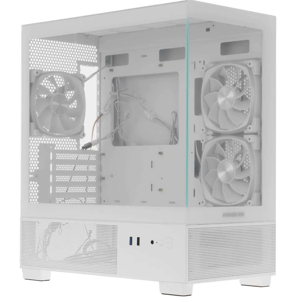 Корпус Powercase Vision Micro M3W, Tempered Glass, 3x 120mm ARGB PWM Fan, белый, mATX (CVMMW-A3)