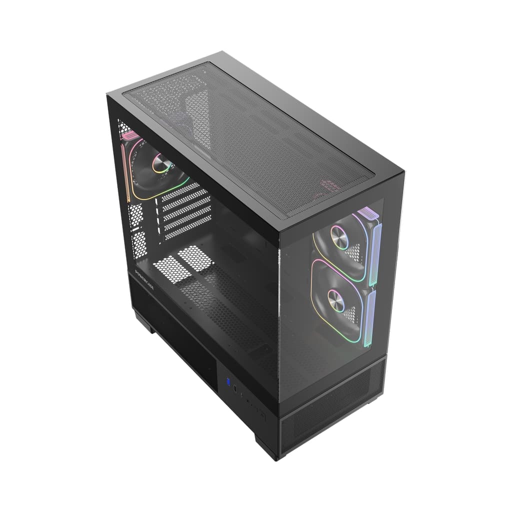 Корпус Powercase Vision Micro S4B V2, Tempered Glass, Type-C, 3x 120mm ARGB PWM Fan, ARGB+PWM HUB, чёрный, mATX (CVMMSHBV2-A3)