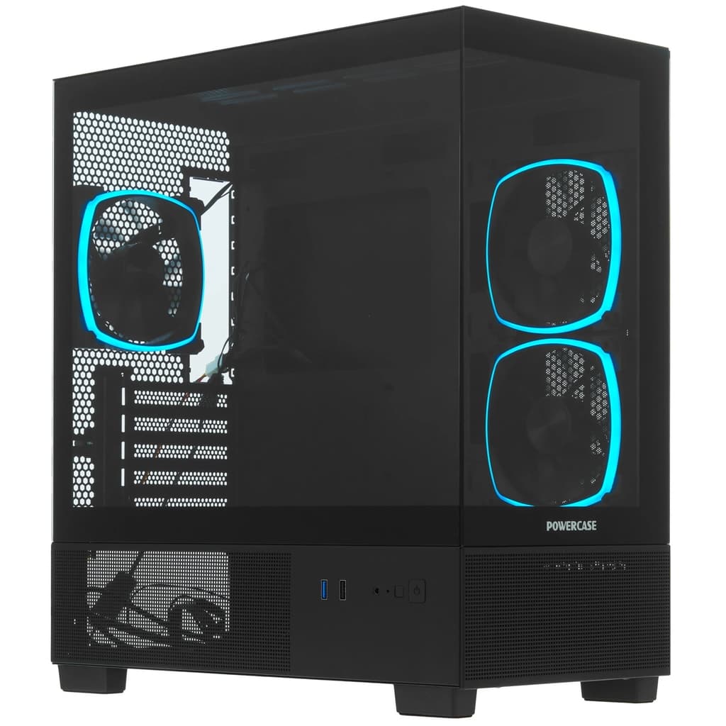 Корпус Powercase Vision Micro M3B, Tempered Glass, 3x 120mm ARGB PWM Fan, чёрный, mATX (CVMMB-A3)