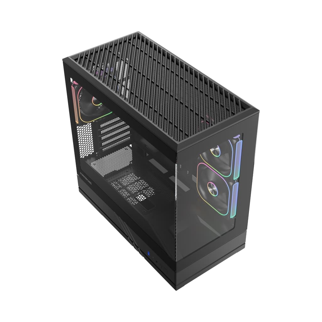 Корпус Powercase GT3 ARGB V2, TG, Type-C, 3x 120мм ARGB PWM Fans, ARGB+PWM HUB, Nylon filters, черный, mATX (CMGT3BV2-A3)