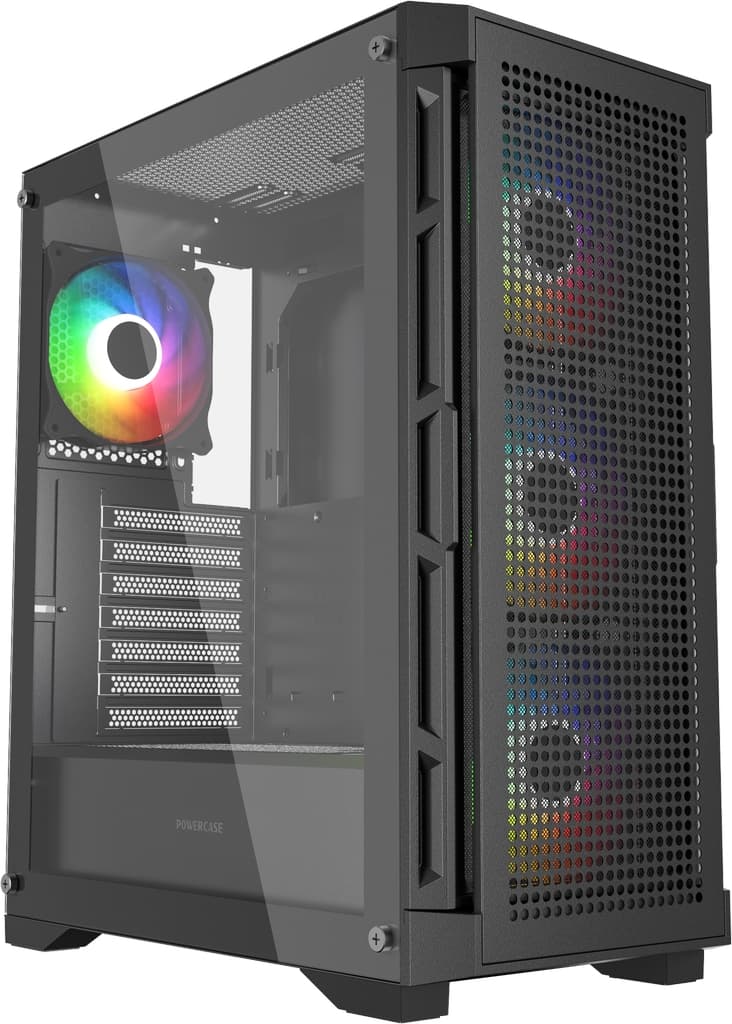 Корпус Powercase Ultimate Black, Tempered Glass, 4x 120mm ARGB fans, ARGB HUB, чёрный, ATX (CUB-A4)