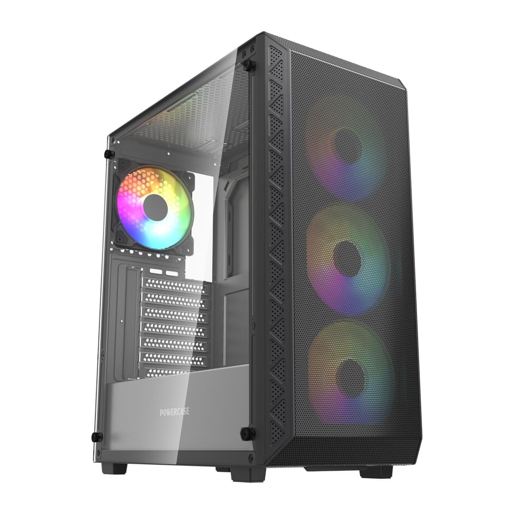 Корпус Powercase Mistral S4B ARGB, Tempered Glass, 4x 120mm ARGB PWM Fans, чёрный, ATX (CMSB-A4)