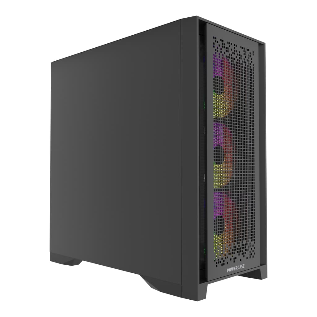 Корпус Powercase ByteFlow Pro CP ARGB, Black, Non Window, Type-C, 4x 140mm ARGB PWM fans, чёрный, E-ATX (CH9CLPB-A4)