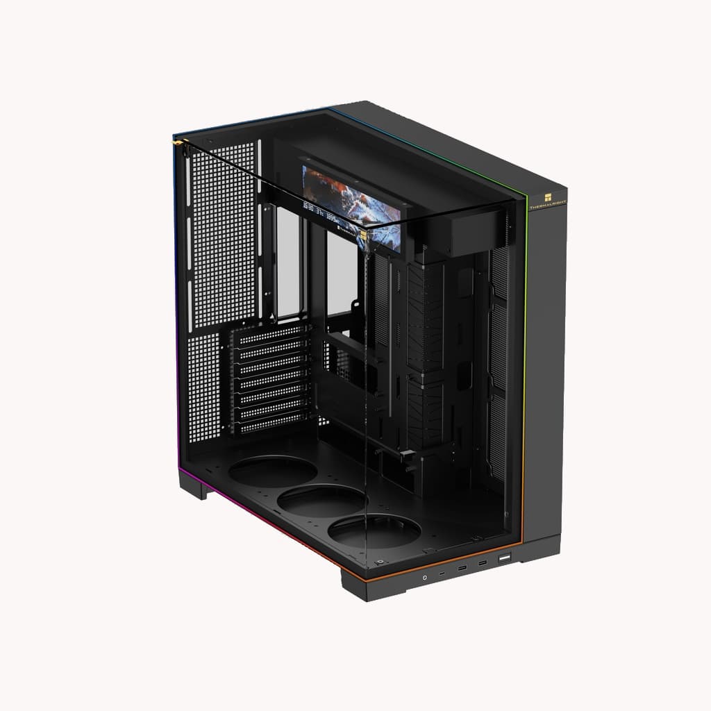 Корпус Thermalright TR-A70 Vision / Black / TG / ARGB Strip / 9.16'' LCD screen / USB TYPE-C / W/O fans / ATX / TRA70V
