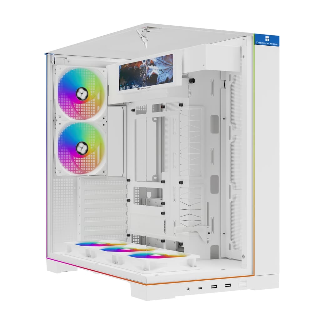 Корпус Thermalright TR-A70 Vision White FAN5-C / TG / 5x120mm ARGB PWM Fans / ARGB Strip / 9.16'' LCD screen / USB TYPE-C / ATX / TRA70VF5CW