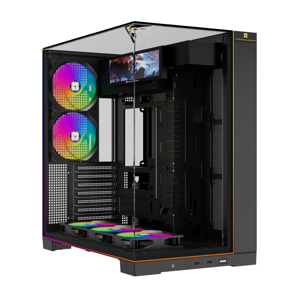 Корпус Thermalright TR-A70 Vision FAN5-C / Black / TG / 5x120mm ARGB PWM Fans / ARGB Strip / 9.16'' LCD screen / USB TYPE-C / ATX / TRA70VF5CB