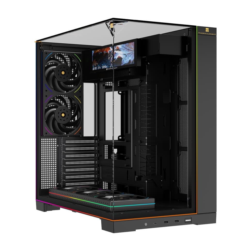 Корпус Thermalright TR-A70 Vision FanUB / Black / TG / TL-UB36R+TL-UB24 PWM Fans / 9.16'' LCD screen / USB TYPE-C / ATX / TRA70VFUBB