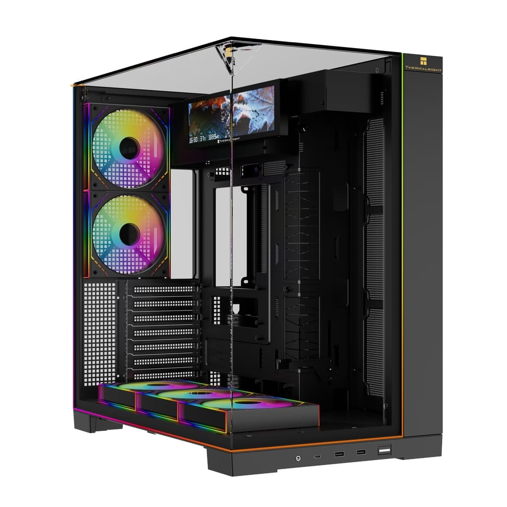 Корпус Thermalright TR-A70 Vision FAN5-M / Black / TG / 5x120mm ARGB PWM Fans / ARGB Strip / 9.16'' LCD screen / USB TYPE-C / ATX / TRA70VF5MB