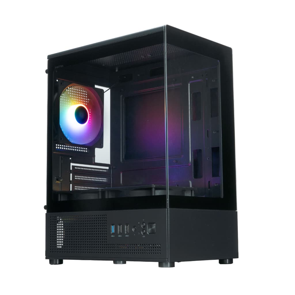 Корпус XASTRA Q300M 3FRGB Black mATX/Aquarium/Screewless/ 3x120mm FRGB FC fans/ Q300M-3FC12F