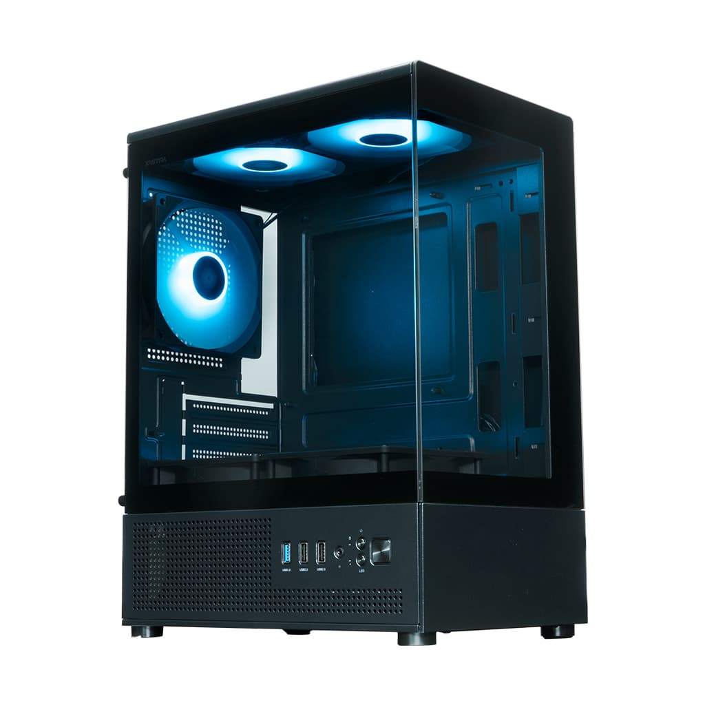 Корпус XASTRA Q300M 5ARGB-C6 Black mATX/Aquarium/Screewless/ 5x120mm ARGB PWM FC fans/Argb+PWM HUB 6port/ Q300M-5FC12A-C6